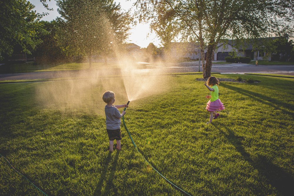 Children playing in clean water 