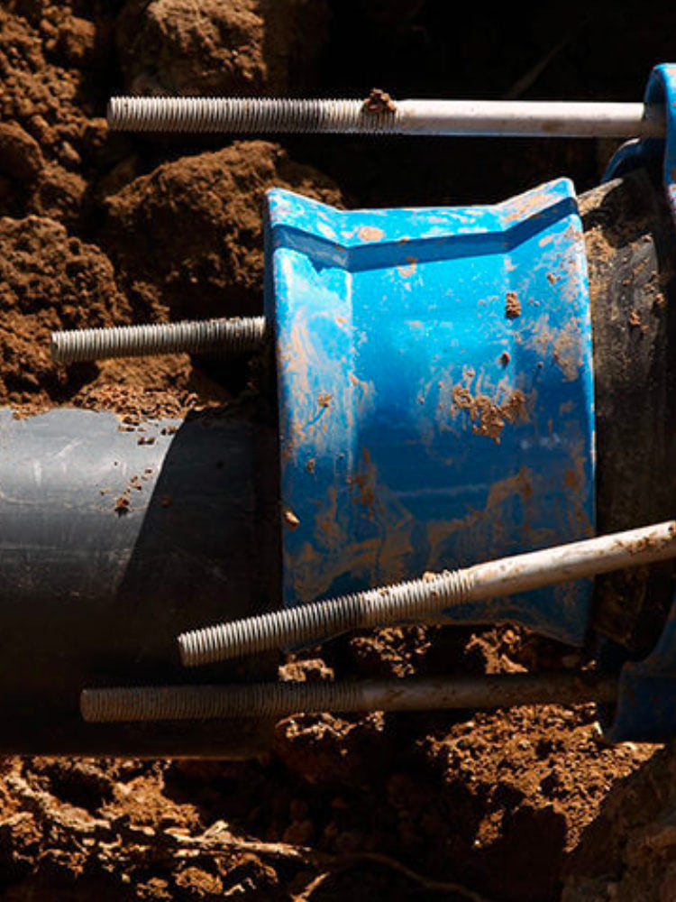 Sewer pipe underground needing plumbing repairs