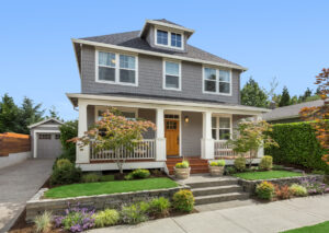 image of exterior gray craftsman style home