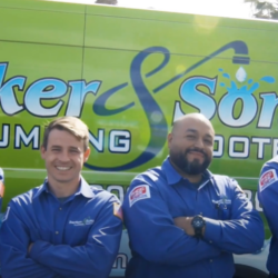 Barker and Sons Team in from of one of their service trucks.